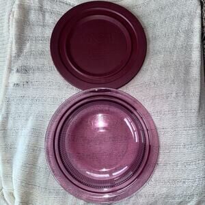 Vintage Corning Ware Visions V-31-B Cranberry 1QT Round Casserole Dish Soft Lid